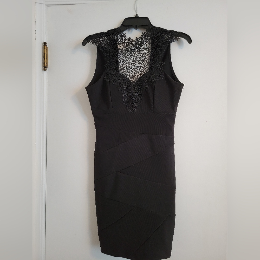 Black lace party dress